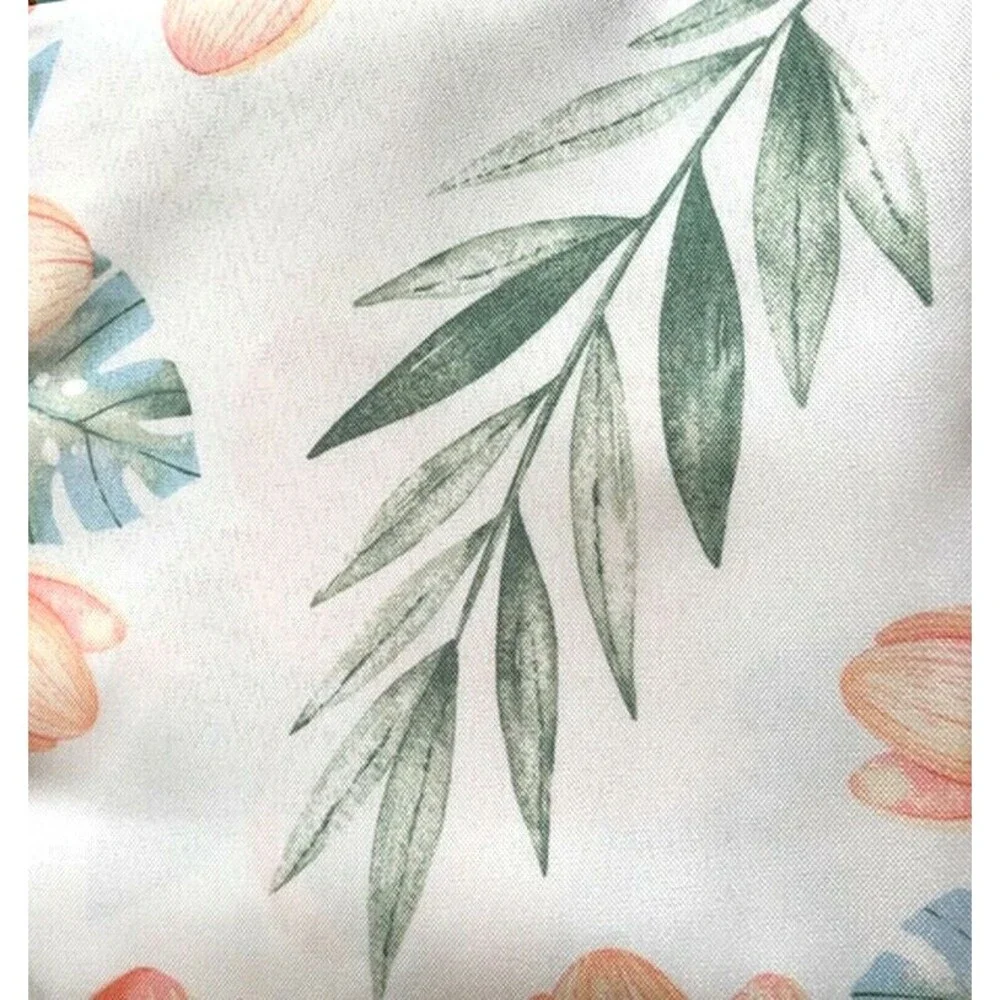 Caribbean Joe Rosa Palm Fabric Shower Curtain Beach Summer House Tropical 70x72